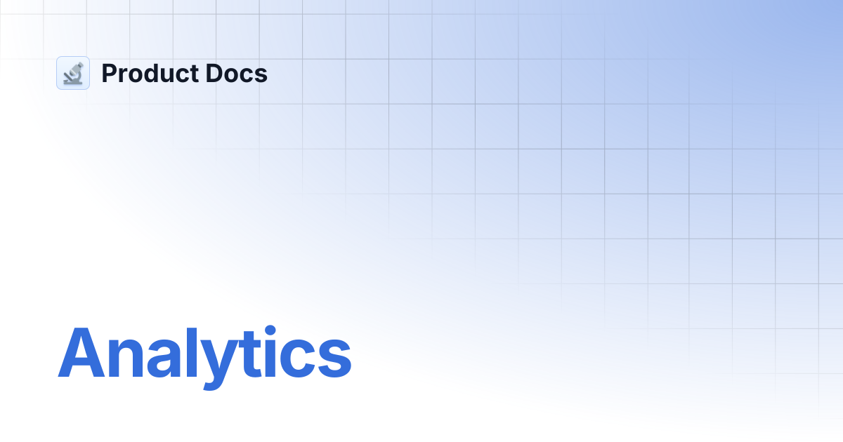 Analytics | Product Docs